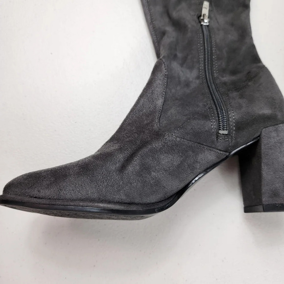 MARC FISHER Grey Gray LOCKET SUEDE OVER THE KNEE BOOT Size 7 1/2 M - Picture 4 of 14